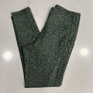 Green Leopard Print Leggings